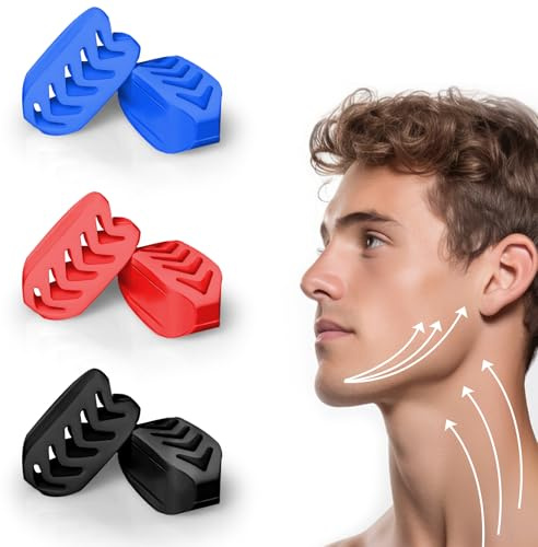 Pizens Silikon Jawline Trainer 3 Verschiedene Widerstandsstufen Kiefer Trainer Jaw Exerciser für Männer und Frauen Jawline Toner und Schöne Kieferlinie (6Pcs)