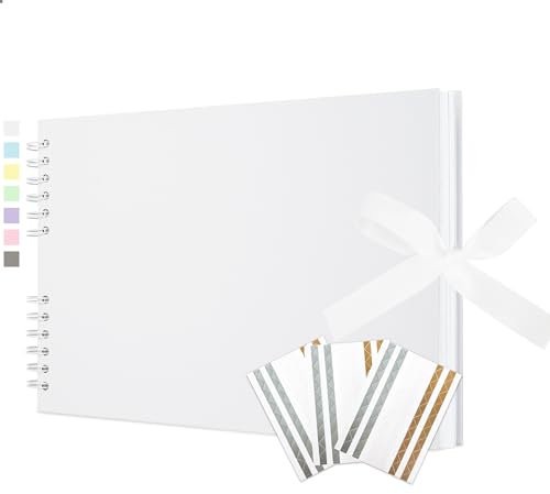 Vienrose Album Photo Scrapbooking avec 100 Pages, 21,5 x 29 cm livre photo, Album Photos Vide Scrapbooking pour Bebe, Mariage, Enfant, Classe et Anniversaire, Blanc