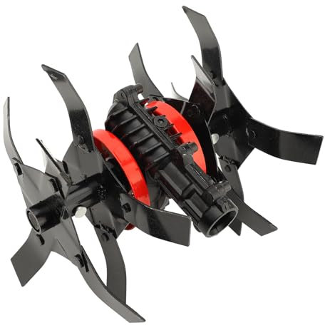 TOPINCN Electric Tiller Wheel, 2 in 1 Cultivator Tool, Weeder & Looser, 28mm 9 Teeth, Black Aluminium & Iron