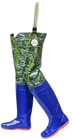 JCWGLY Wathose Leichte PVC-Watstiefel Für Herren Und Damen, wasserdichte Angelstiefeletten Für Den Außenbereich, Ackerland/Waten/Aquakultur(Green,42 EU)