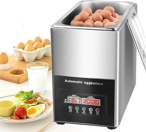 Cocedor de huevos eléctrico de aguas termales, máquina inteligente automática para huevos cocidos a medias, máquina para hervir huevos, rango de control de temperatura de 800 W, cocedor de huevos