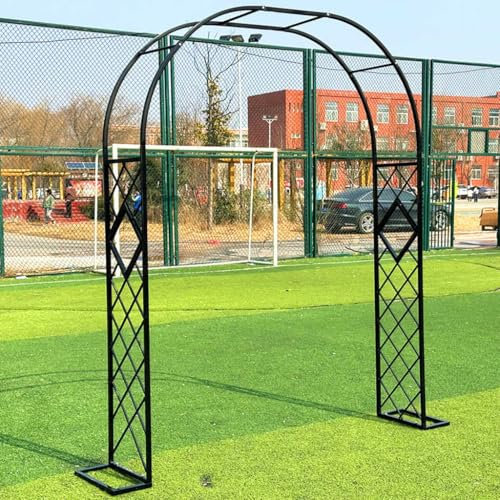 LXJBBD Metall -Eisengarten -Arbor -Bogen mit Basen - Hochleistungs -Pergola -Bogen für Kletterpflanzen im Freien - wetterfeste Schwarze Erzbogen