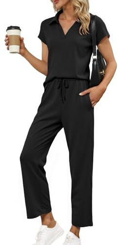 Glamaker 2-teiliges Sommer-Outfit für Damen, Loungewear, Flügelarm, Poloshirt und Hose, Trainingsanzug, Reiseanzug, passendes Outfit 2026