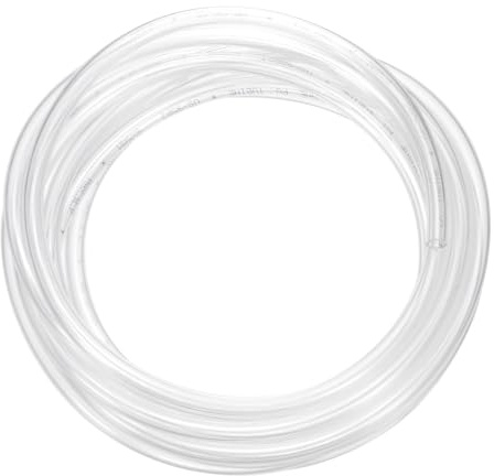 sourcing map Tuyau pneumatique en polyuréthane pour compresseur d'air, transfert de fluide, 8 mm de diamètre extérieur x 5 mm de diamètre intérieur, 5 mètres, transparent