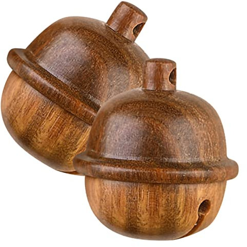 ABOOFAN 2stücke Holzglocke Anhänger Mit Öffnung Für Duftkugeln DIY Hänge Ornament Aus Holz Für Taschen Handy Dekoration
