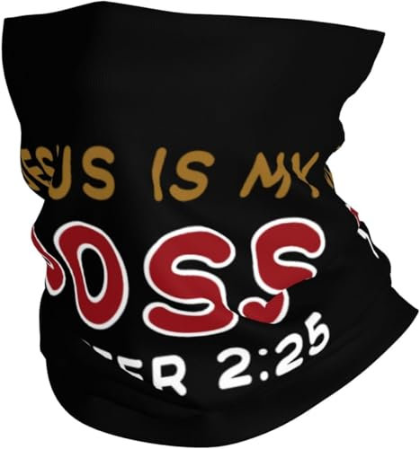 Nackenwärmer Christentum Jesus Ist Mein Boss Kopftuch Multifunktion Röhrenschal Uv-Schutz Half Face Kopfbedeckung Für Lauf Yoga Outdoor