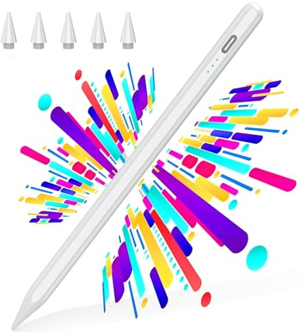 AMZBOSS Penna per Apple iPad 2018-2025, Penna iPad con Rigetto del Palmo, Ricarica Rapida E Sensibilità All'inclinazione, Compatibile ipad A16/10/9/8/7/6,Pro 11/12.9,Air 3/4/5/M2/M3,Mini 5/6