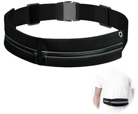 tiyiyok Ceinture Running, Ceinture Running Homme, Ajustable pour Les Hommes Et Les Femmes, Convient pour la Salle de Sport, Le Jogging, l’Escalade, Le Fitness, la Randonnée, Noir