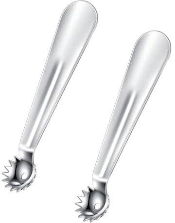 Satiskid 2 Pcs Stainless Steel Fruit Core Remover, Tomato Stem Corer, Effortless Berry De-Stemming Tool for Strawberries, Cherries & Other Fruits, Ergonomic Design, Easy to Use, Dishwasher Safe