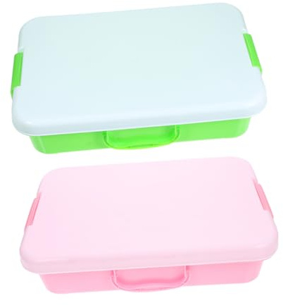 HEMOTON 2pcs Sandbox with Lid Portable Sensory Bin for Sturdy Plastic Play Tray for Crafts and Lightweight Storage Container for Fun Activities