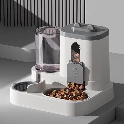 Automatischer Futterspender Katze, Futternapf Katze Mit Trinkwasserspender, Stationärer Katzenfutter Automat, Futterautomat Für Kleine Mittelgroße Hunde Katzen