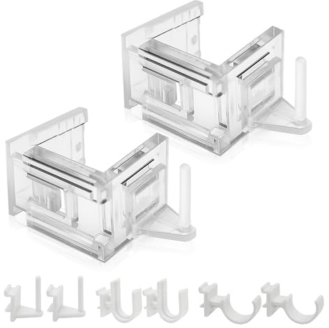 Rollina Gardinenstangenhalter zum Klemmen | für Scheibengardinenstange | 2er Set (Fensterrahmenstärke 15-23mm) | Für Vorhangstangen ohne Bohren | Ideal für Vitragestange | Made in Ungarn