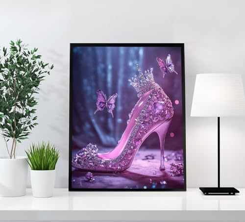 Diamond Painting Tacón alto, Mariposa Diamond Painting Adultos, Kit Completo de Pintura de Diamante para Adultos y Niños, DIY 5D Cristal Pintura De Diamante Para Decoración Del Hogar 100x135cm E0O-32