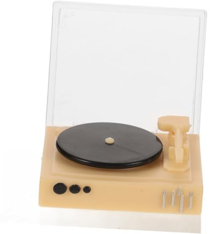 GALPADA Miniature Platine Vinyle Décorative pour Maison de Poupée Modèle Électrique Rétro Compact Mobilier Miniature pour Scènes et Décoration Intérieure