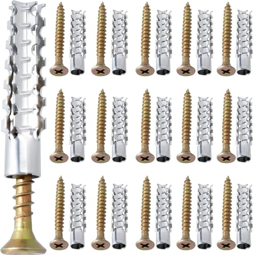 Anclajes de acero para pared en forma de árbol M6 con tornillos, pernos de expansión metálicos para paneles de yeso y hormigón, tubos de expansión metálicos dentados y tornillos