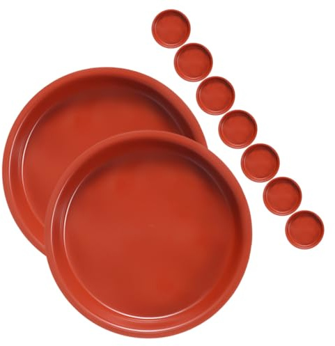 NUOBESTY 10 pièces Lot de Assiettes Plastique Rondes pour Plantes Plateau de Drainage Résistant et Réutilisable sous-Pot Fleur Intérieur et Extérieur Accessoire pour Cache-Pot