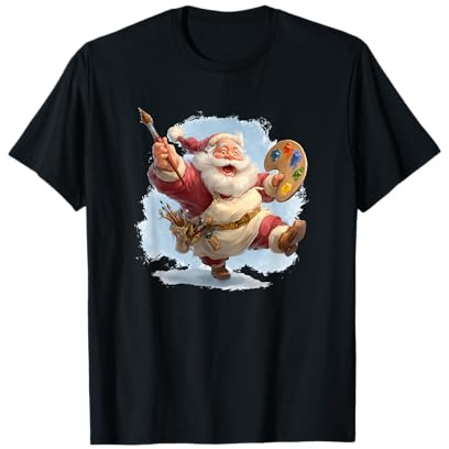 Beau Père Noël Peintre Look pour Artiste et Noël T-Shirt