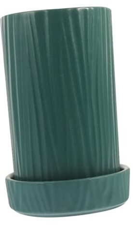 BESPORTBLE Portautensili in Ceramica Verde per Posate da Cucina Portaposate da Bancone Design Moderno Contenitore Porta Cucchiaio e Forchetta per Tavolo da Pranzo e Barbecue All’Aperto