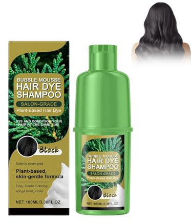 Tinte Para El Cabello Vegetal, Tinte Para El Cabello De Burbuja, Natural Colorante En Crema, Cobertura Completa De Negra, Protege Tu Cabello, Black Hair Cream, Cobertura Negra Natural Y Brillo, 100ml
