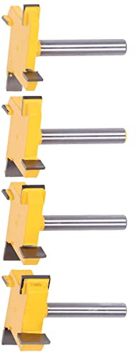 Jeanoko Juego de Brocas para Enrutador de Superficie de Spoilboard, Herramienta de Ranurado de Aplanamiento de Alta Precisión para Carpintería, Ranura para Rebaje de 4 Flautas, Vástago de 1/4 de