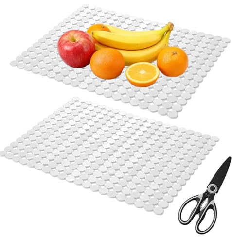 Spülbeckeneinlage, 2 Stück Spülbeckeneinlage für Küchenspüle, 30 x 40 cm PET Selbst Zugeschnittene Spülbeckenmatte, Abtropfmatte Spüle, mit Schere, für Spülbecken, Glaswaren, Gemüse(Transparente)