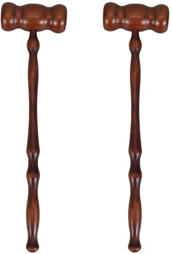HORIALENCE 2 mazos de juez de madera: accesorios para subastas, martillos, mazos, disfraces de abogado, justicia, regalos para fiestas, subastas y ventas en salas de audiencias.