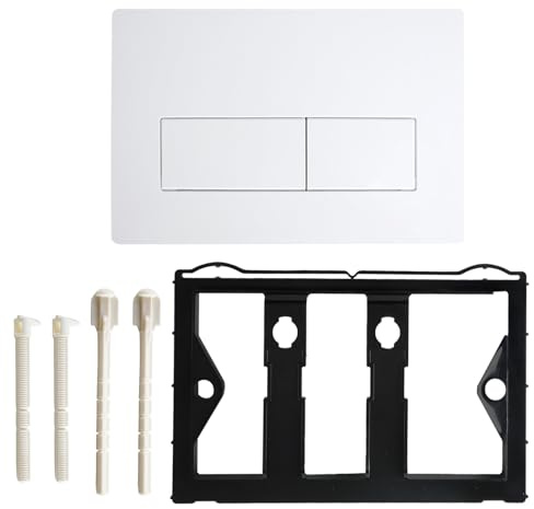 ZoZoMaiy Placa de accionamiento de WC compatible con Geberit Sigma 01, 20, 30, 50, UP300, UP320, placa de accionamiento de doble descarga, con marco de montaje, material ABS, 245 x 163 mm, color