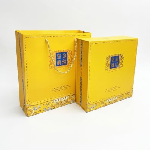FashionCha Scatola Regalo con Copero per Tè Crisantemo, Scatola Cartone con Borsa Abbinata, scatole per bomboniere