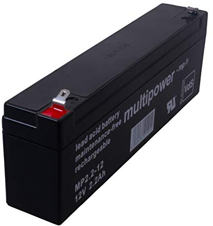 MultiPower Batteria al piombo MP2.3-12 12,0 Volt 2,3 Ah con connettori da 4,8 mm