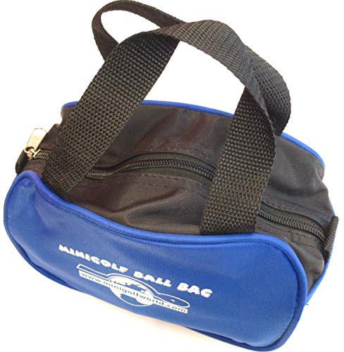 Kleine Minigolf Balltasche für ca. 15 Bälle, Schwarz - Blau