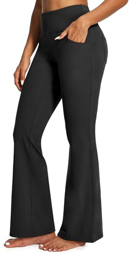 Yoga Pants Women High Waist Workout Bootcut Flare Leggings with Pockets