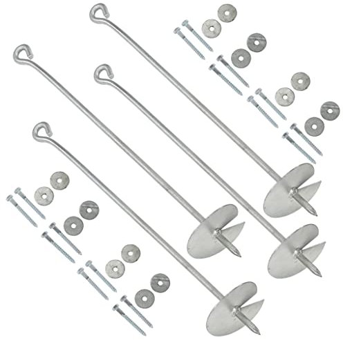 vidaXL 4X Erdanker Spielturm Zubehör Befestigung Schaukelanker Bodenanker Schaukel Anker Grundanker Zeltanker Baumanker 10×60cm Verzinktes Metall