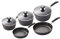 Tower T900110 Precision 5 Piece Non-Stick Forged Aluminium Pan Set with Black Diamond Coating, Soft Grip Handles, Black