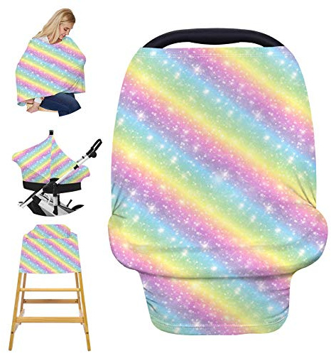 Stillbezug zum Stillen, dehnbarer Autositzbezug für Babys, weiche atmungsaktive Stillabdeckung, Kinderwagen-Abdeckung, Einkaufswagen-Abdeckung, Mehrzweck-Hochstuhlbezug, Babyparty-Geschenke