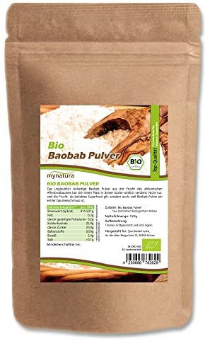 Mynatura Bio Baobab Pulver I Pflanzen Pulver I Affenbrotbaum I Samen I Smoothie I Vegan I Superfood I Im Beutel (1000g)
