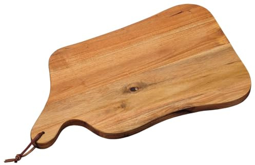 KESPER | Schneid- und Servierbrett, Material: Akazienholz, Maße: 42,5 x 25 x 1,5 cm, Farbe: Braun, Natur | 28612