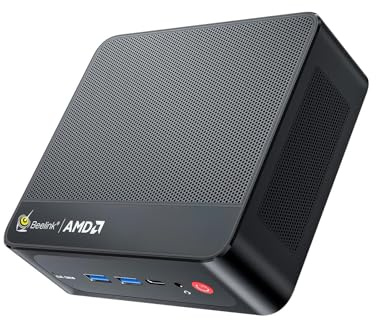Beelink SER7 Mini PC, AMD Ryzen 7 7840HS(up to 5.1GHz) 8C/16T, Mini Computer 32GB DDR5 RAM 1TB NVMe PCIE 4.0 SSD, Mini Desktop Computer 4K 144Hz Quad Screen Display WiFi6/BT5.2/WOL/W-11 Pro