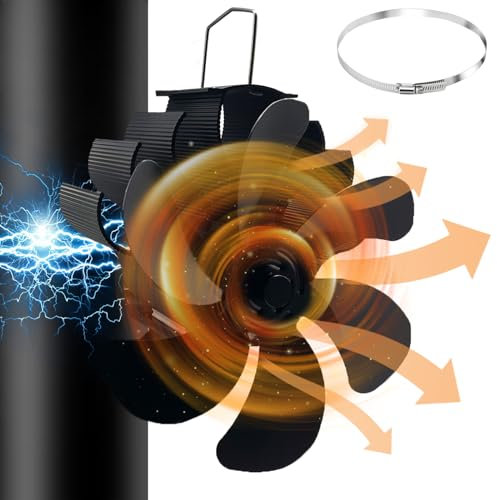 Bythavny Ventilateur de Cheminée Magnétique à 6 Feuilles Sans électricité,Alimenté par la Chaleur,Respectueux de l'environnement Sur la Cheminée