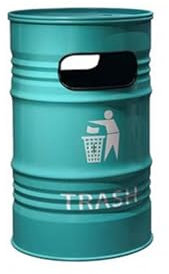 WAOCEO Cubos de basura para exterior Contenedor De 240L De Gran Capacidad Estilo Industrial Al Aire Libre Hierro Comercial Lata De Gasolina Grande Creativa Grande Papeleras (Color : Blue green)