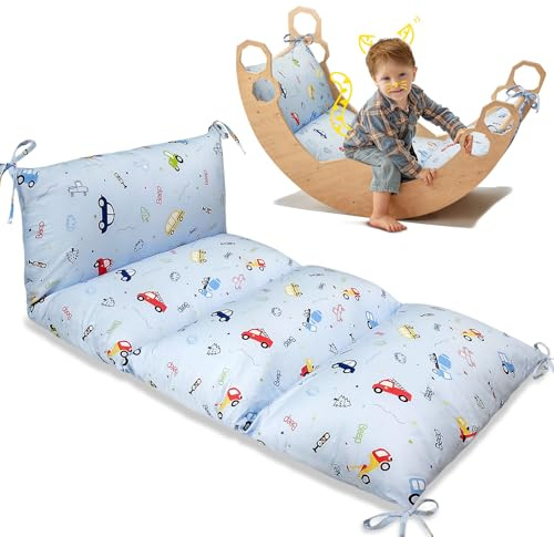 Climbing Arch Cushion & Rocker Pillow for Toddlers – Multi-Use Floor Seat, Nap Mat, Playroom Pillow with Removable Washable Cover – Kids Bed Floor Cushion for Nursery, Bedroom, Playroom (CAR)