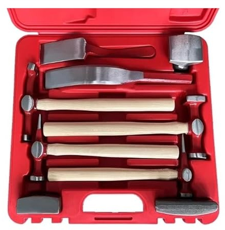 ZWCSHUU Car Body Hammer Set Car Sheet Metal Dent Repair Tool Set 9-Piece Pull Hammer Round Head Straight Face