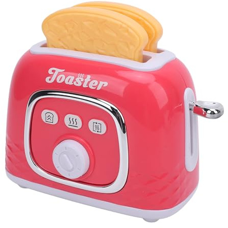 Asixxsix Bread Maker Toy, Kids Play Toaster with Accessories for Pretend Baking, Simulation Kitchen Appliance for Children Ages 3+, Safe ABS Material, Kids Toaster Toy