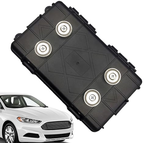 Magnetisk nyckellåda – 19 x 11 x 5 cm, ersättningsgömställe, vattentätt förvaringshölje, robust magnet | Säker fastsättning på chassit, vadderat inre skydd under bilen, Au