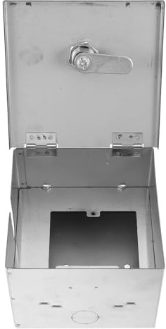 TOYANDONA Boîte de Protection Antivol pour Prises Électriques en Acier Inoxydable Argenté, Installation Facile et Résistante aux Intempéries pour Espaces Commerciaux à Fort Trafic