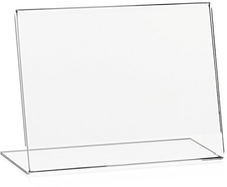 VITAdisplays® DIN A6 Werbeaufsteller/L-Ständer/Querformat, Acryl, Transparent aus original PLEXIGLAS®
