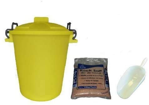 Keto Plastics 50 Litre YELLOW DOMESTIC GRIT ROCK SALT BIN Dustbin De-Ice 50L Storage Container