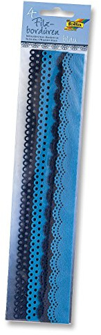 Folia Filzbordüren | blau & dunkelblau | 30 cm | 4 Stück