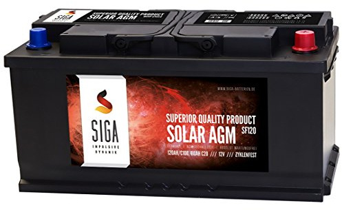 SIGA AGM Solarbatterie 12V 120Ah Akku Batterie Boot Wohnmobil Versorgung