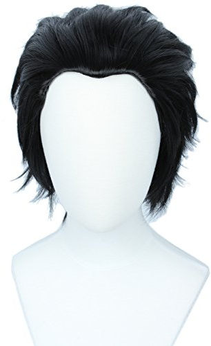 Linfairy Kurze gerade Cosplay Perücke Halloween Kostüm Perücke (schwarz)