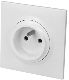 Legrand 600728 Prise de courant easyréno 2P+T 16A faible profondeur dooxie one livrée avec plaque carrée blanche et griffes